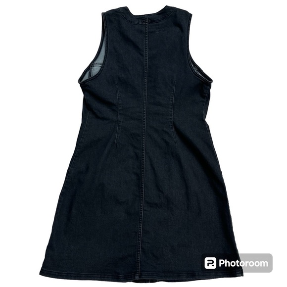 Free People Wandering Star Denim Mini Dress Sz 10 - Picture 3 of 11